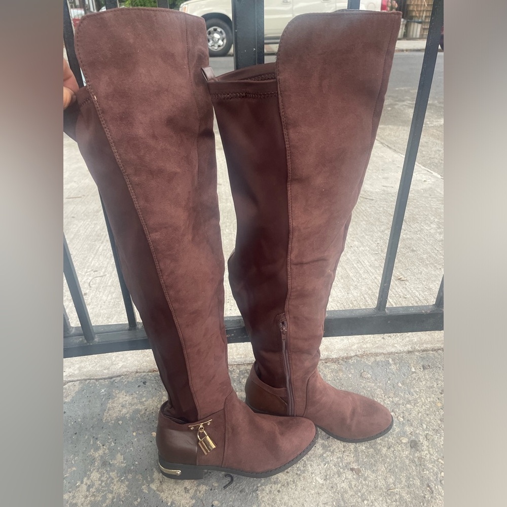 Brown over the knee boots
